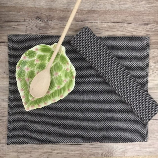 Charcoal Grey Woven Cloth Placemats Set