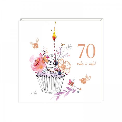 Ladies 70th Birthday Card - Make a wish!