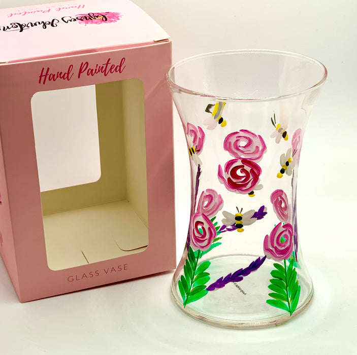 Hand Painted Flower Vase- Busy Bee