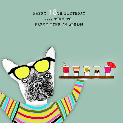 18th Birthday Card ...Time to party like an adult! - From Sally Scaffardi Design