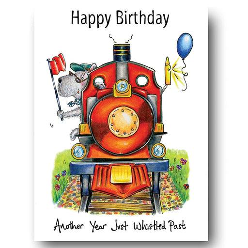 Train Birthday Card - Happy Birthday.... Another year just whistled past