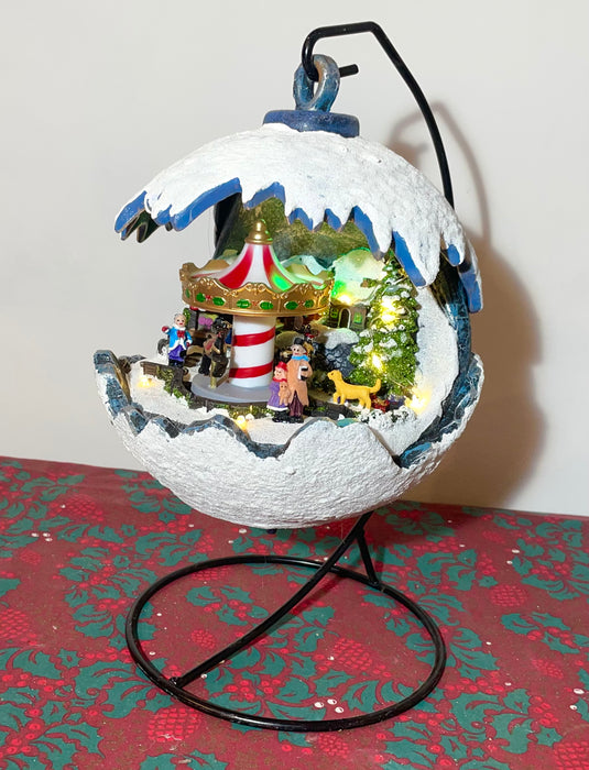 Musical Open Christmas Carousel Snow Globe
