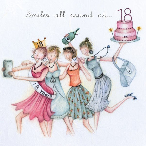 18th Birthday Card - Smiles all round at 18, Berni Parker