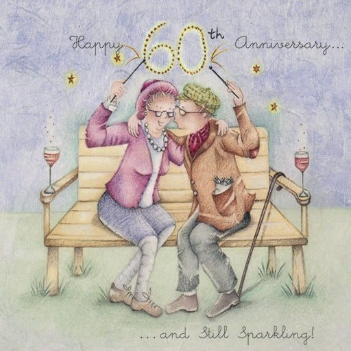 Diamond Wedding Anniversary Card - Happy 60th Anniversary...And Still Sparkling!