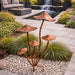 Handmade Powder Coated Bronze Mushrooms Stake 75cm - GingerInteriors.co.uk