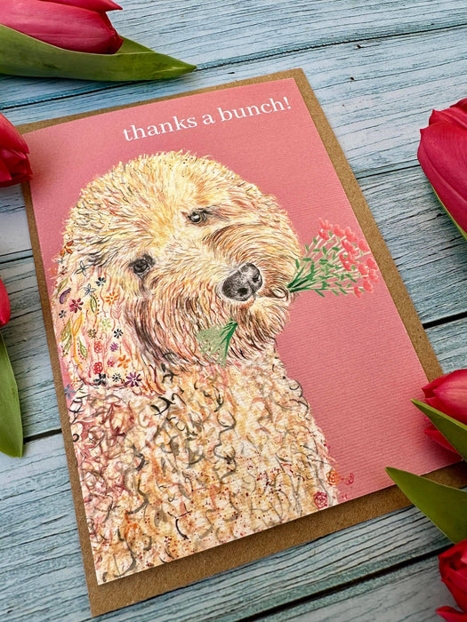 Thanks a bunch dog | Eco Friendly Card Cute Colourful