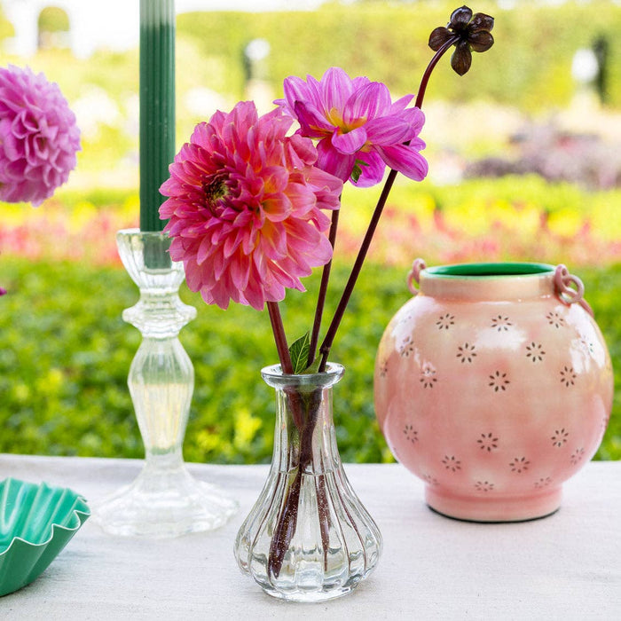 Metal Pink & Green Geometric Flower Lantern | Small |