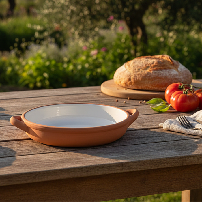 Sintra Terracotta Serving Dish – Large Stoneware Tapas & Sharing Platter. White