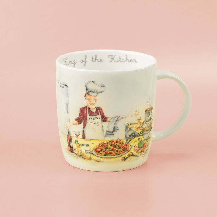 Man Friend Mug -King Of The Kitchen- Berni Parker Bone China Mug, Designed and Made in the UK