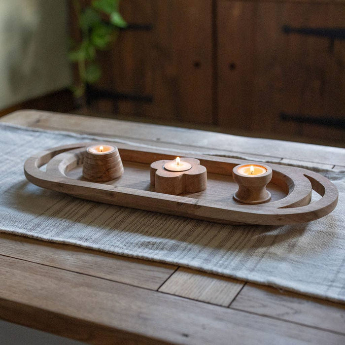 Reims Acacia Wood Serving Tray – Narrow Wooden Display & Serving Tray