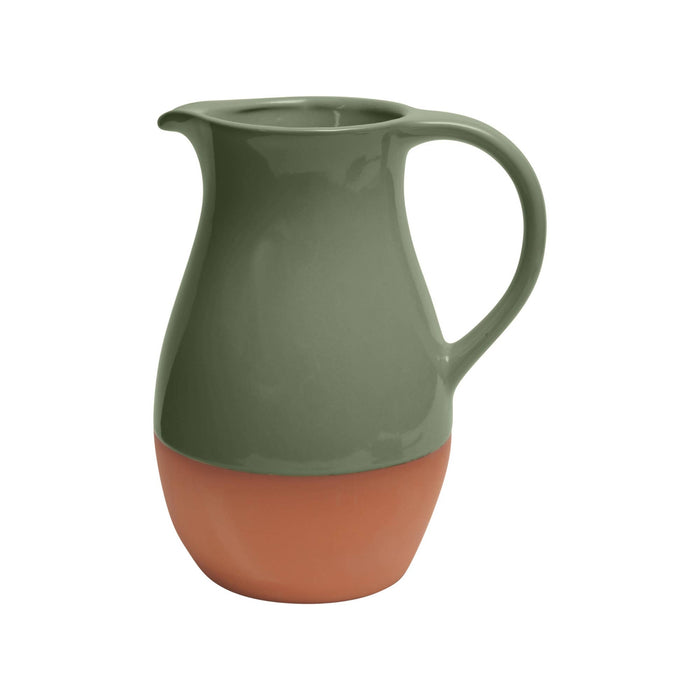 Sintra Terracotta Jug – 3L Stoneware Serving Jug for Water, Juice & Outdoor Dining Olive Green