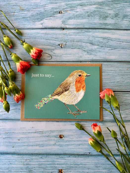 Robin Just to say | Eco Friendly Card Blank Wildlife British
