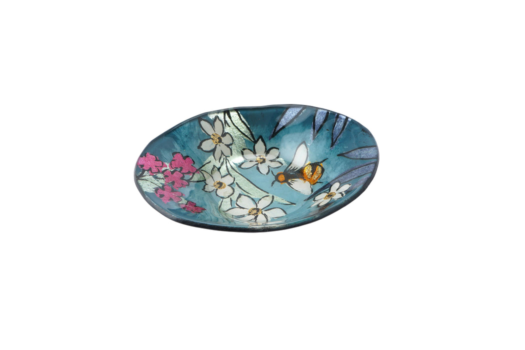 The Beekeeper Small Oval Glass Bowl In Gift Box