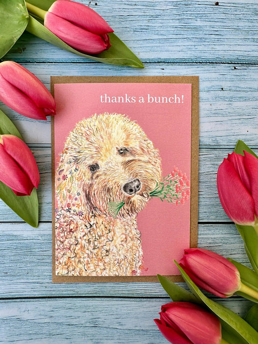 Thanks a bunch dog | Eco Friendly Card Cute Colourful