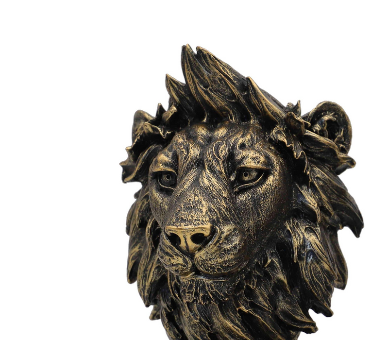 Regal Lion Head Bookends – Set of 2 - 12.5cm x 10cm each.
