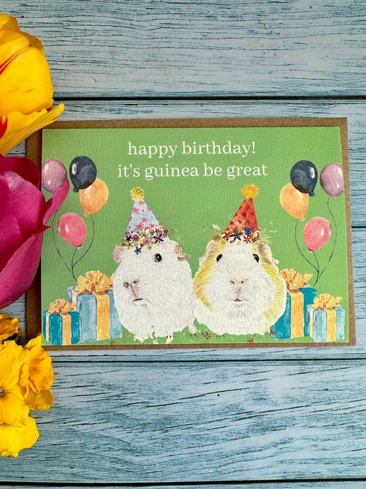 Birthday Guinea Pigs  |  Eco Friendly Card  Cute Colourful