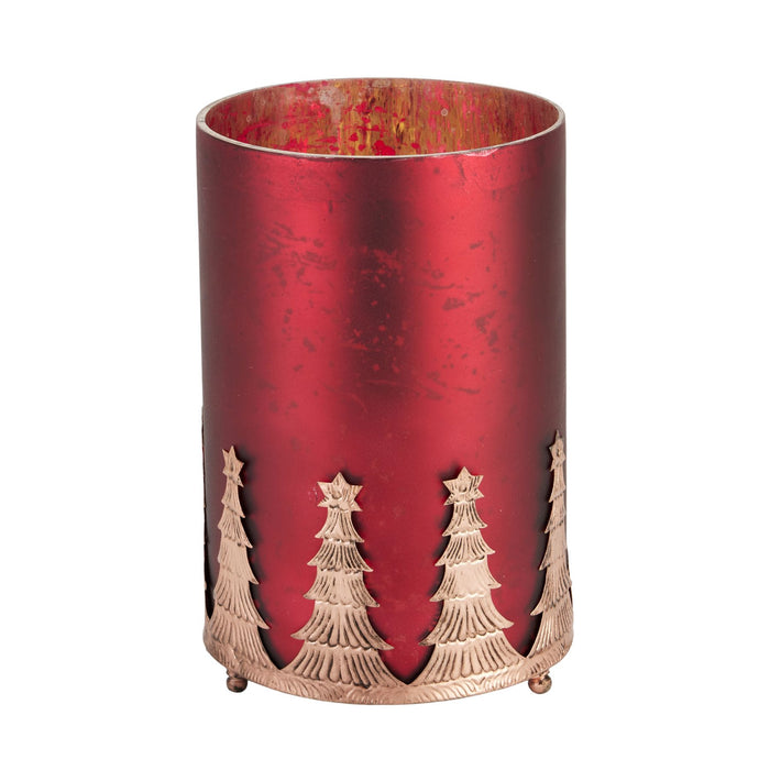 The Noel Collection Ruby Red Christmas Tree Candle Holder