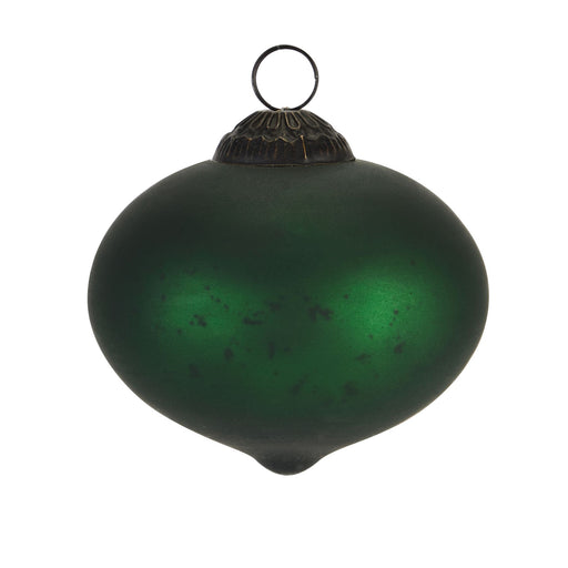 The Noel Collection Forest Green Bulbous Christmas Bauble
