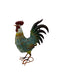 Garden metal cockerel/ hen blue, white and yellow named Noah measuring 16 x 22 x 45cm - GingerInteriors.co.uk