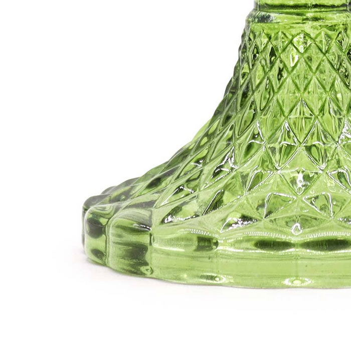 Glass Vintage Crystal Style Candle Stick Holder - Garden Jade