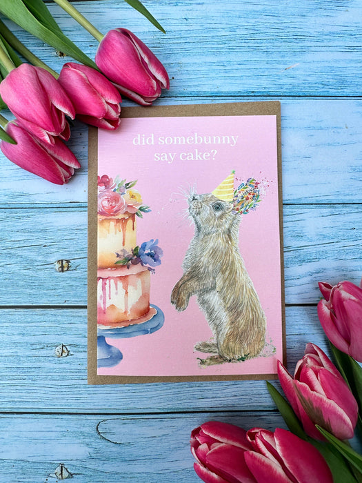 Bunny cake |  Eco Friendly Card Cute Colourful Birthday