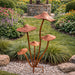 Handmade Powder Coated Bronze Mushrooms Stake 75cm - GingerInteriors.co.uk