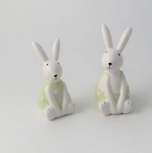 Boy & Girl Rabbit sitting figure - Pair