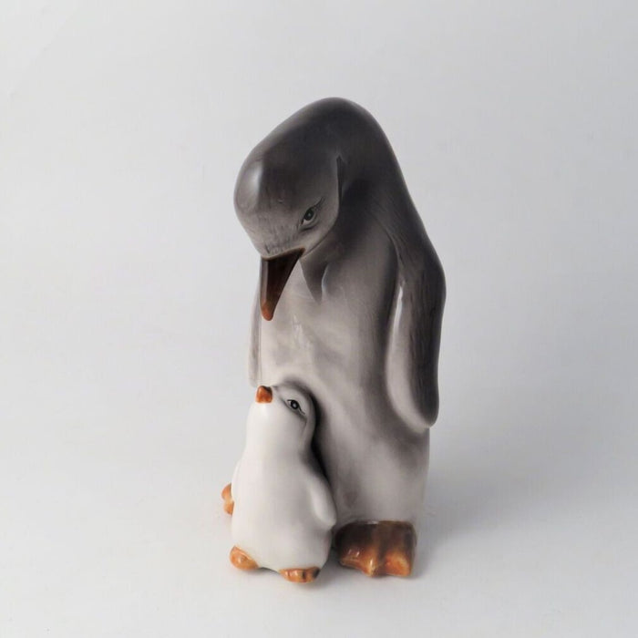 Ceramic Mother and Baby Penguin Christmas Decoration