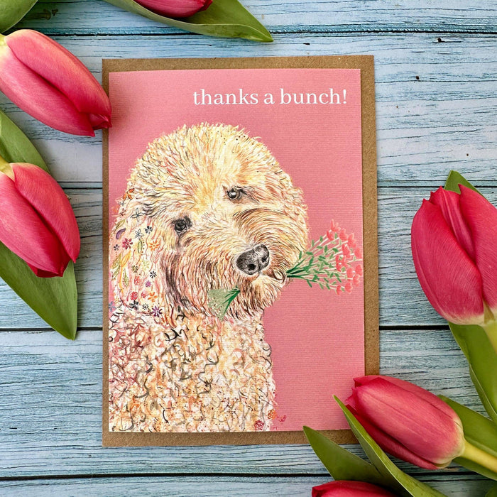 Thanks a bunch dog | Eco Friendly Card Cute Colourful