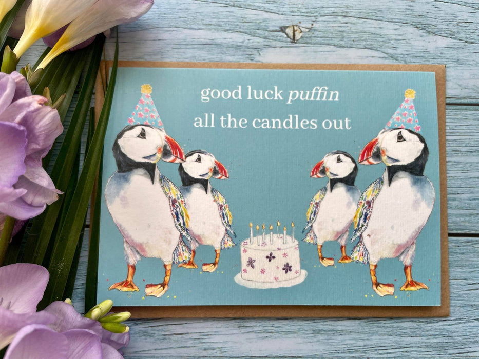 Good luck Puffin All The Candles Out |  Card Birthday Funny