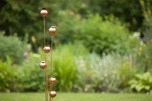 Handmade powder coated bronze poppy’s on a stake 120cm - GingerInteriors.co.uk