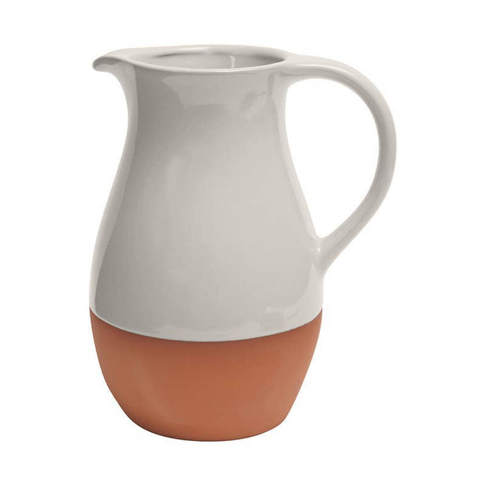Sintra Terracotta Jug – 3L Stoneware Serving Jug for Water, Juice & Outdoor Dining. White