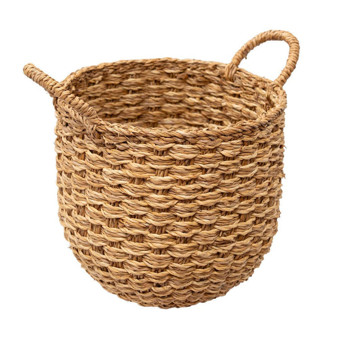 Banar Handwoven Seagrass Basket Set of 2 – Natural & Bleached Seagrass.