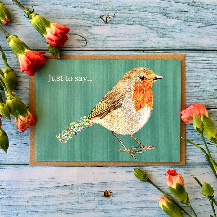 Robin Just to say | Eco Friendly Card Blank Wildlife British