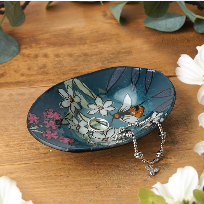 The Beekeeper Small Oval Glass Bowl In Gift Box