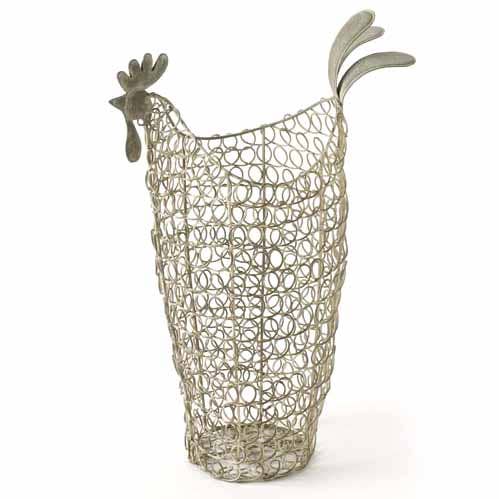 Grey Wire Chicken Shaped Basket – Heaven Sends