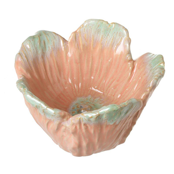 Peachy Pink Floral Ceramic Trinket Dish with Green Tips – Heaven Sends