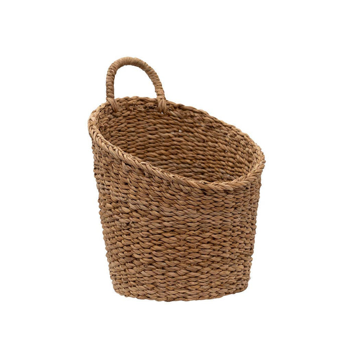 Kompo Seagrass Hanging Storage Baskets Set of 2 | Natural Wall Baskets with Handles