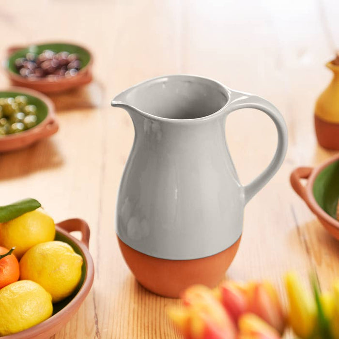 Sintra Terracotta Jug – 3L Stoneware Serving Jug for Water, Juice & Outdoor Dining. White