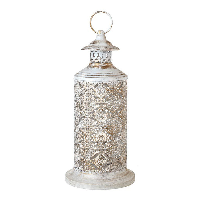 Tall White Vintage Style Metal Cut Out Lantern – Heaven Sends