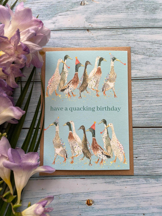 Have a quacking birthday! Duck Eco Card Funny Colour Farm