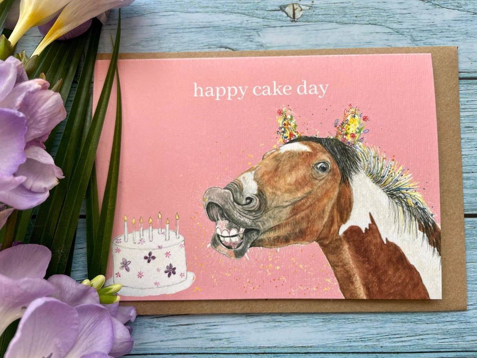 Happy Cake Day | Eco Friendly Card Horse Birthday Funny