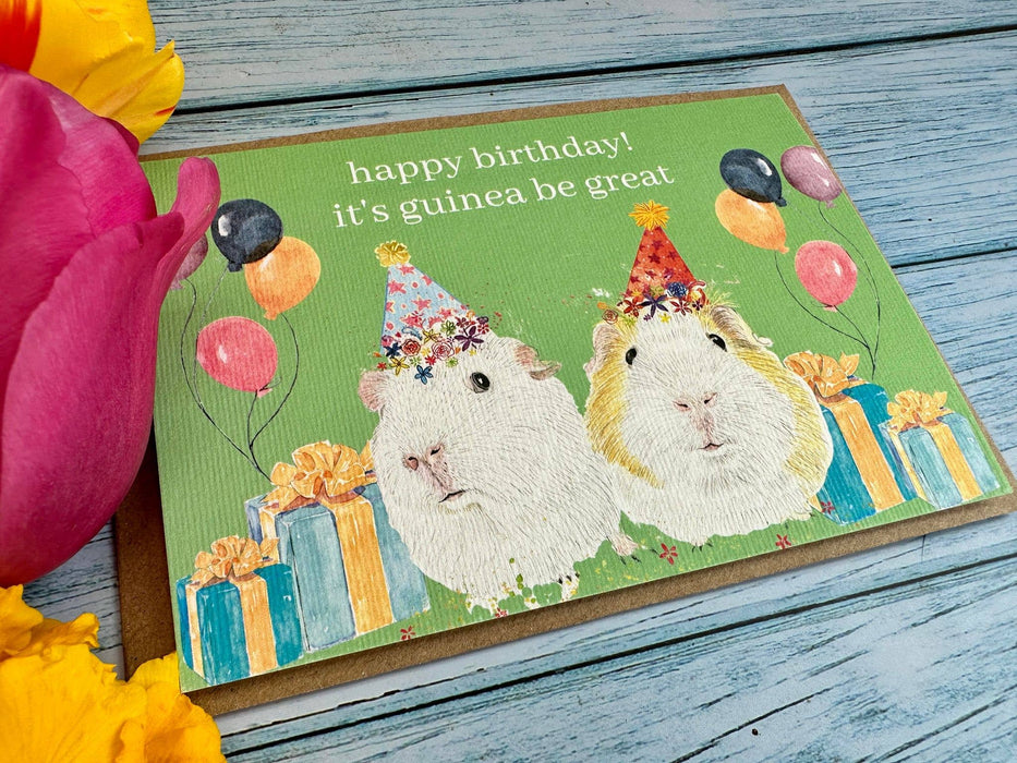 Birthday Guinea Pigs  |  Eco Friendly Card  Cute Colourful