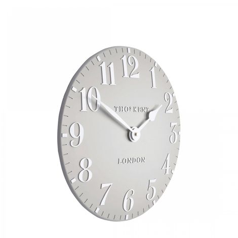 Arabic Dove Grey 12inch Wall Clock - Thomas Kent