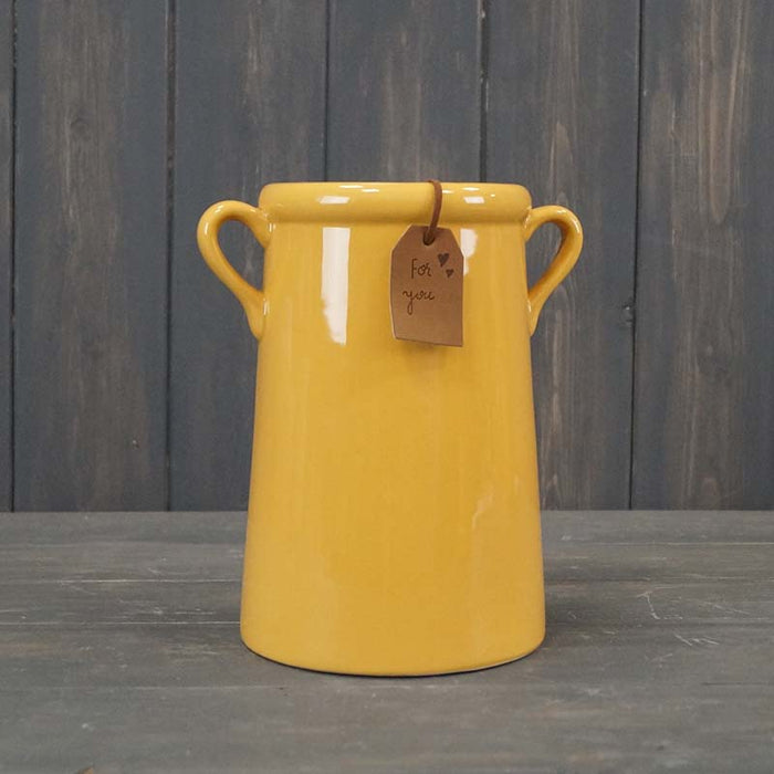 Yellow Handle Urn Vase - Two Sizes