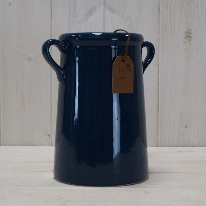 Blue Handle Urn Vase - Two Sizes