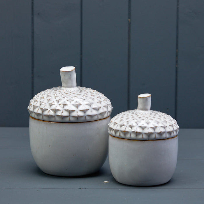 Ceramic Acorn Pot with Lid