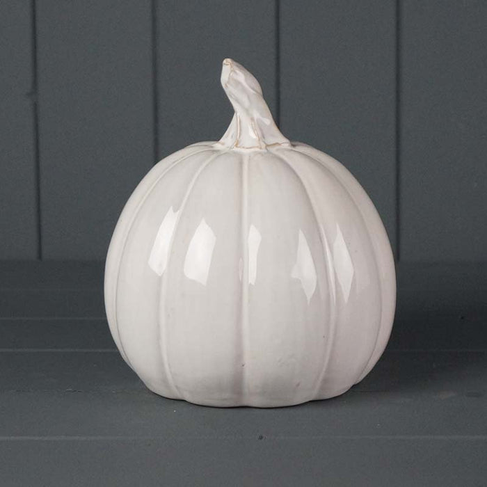 Ceramic Pumpkin Ivory - 17cm