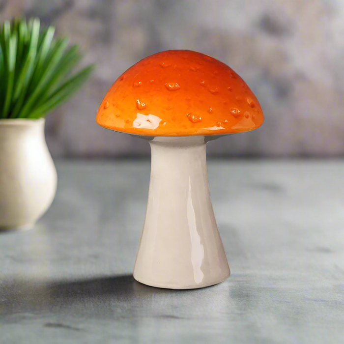 Ceramic Orange Toadstool - Two Sizes