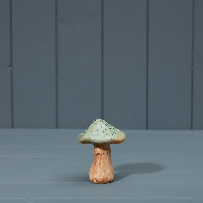 Small Ceramic Toadstool Green - 9.5cm